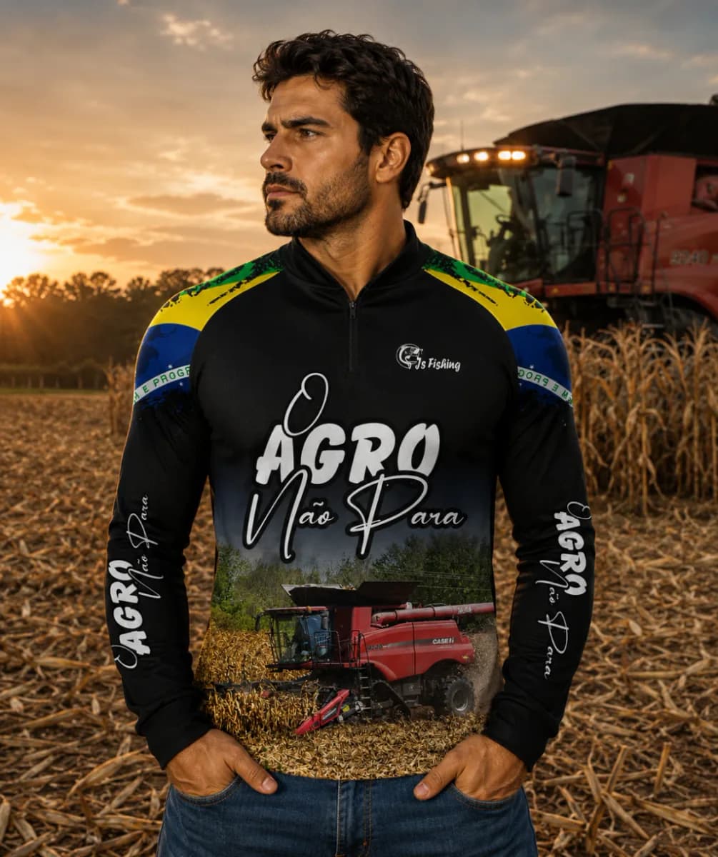 Camiseta Agro com Proteção Solar UV50+ - Ref 048