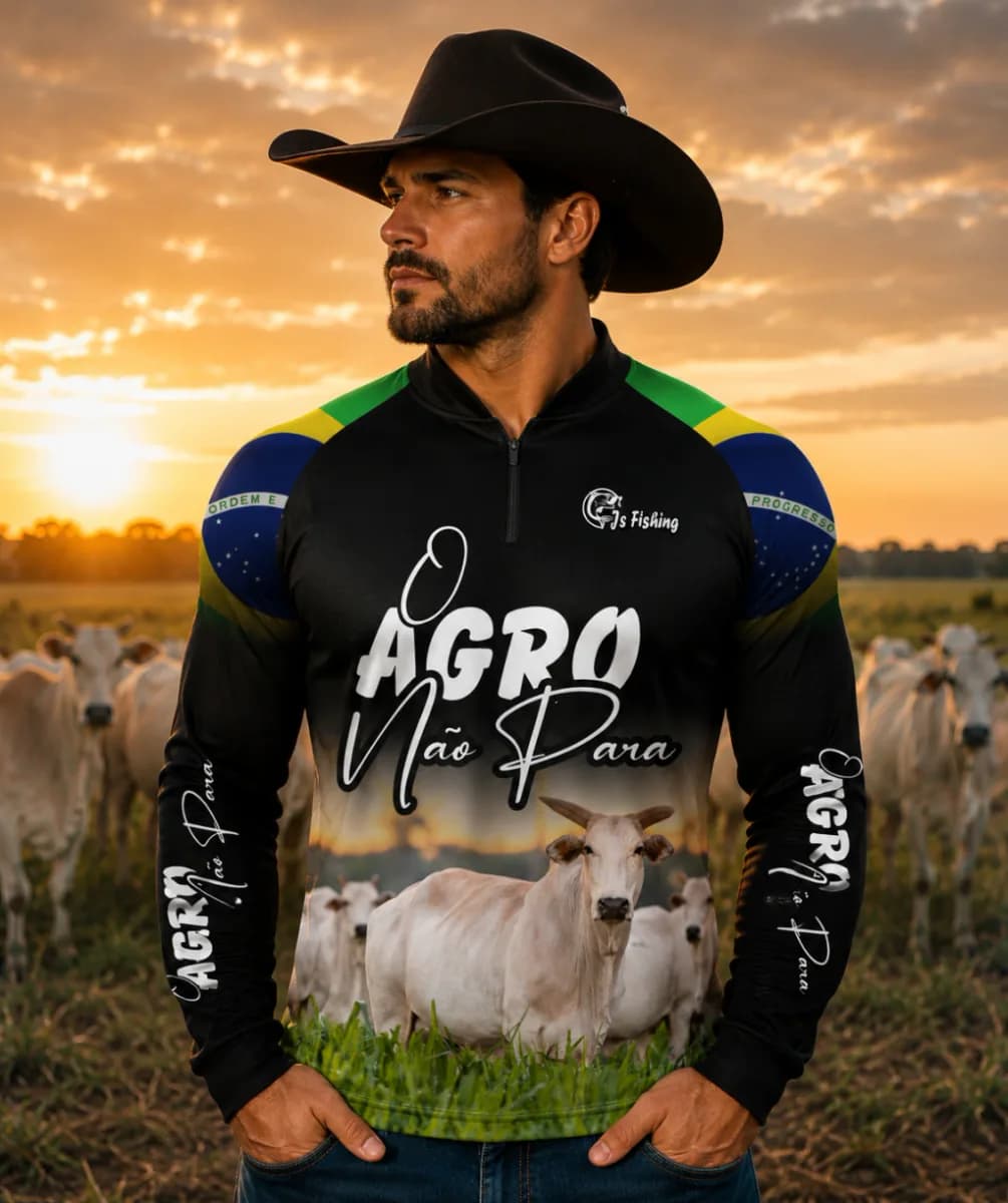 Camiseta Agro com Proteção Solar UV50+ - Ref 054