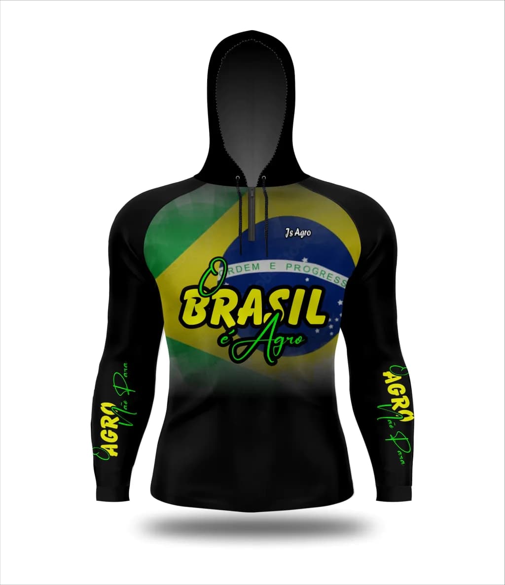Camisa com Capuz BRASIL É AGRO - Ref 0123