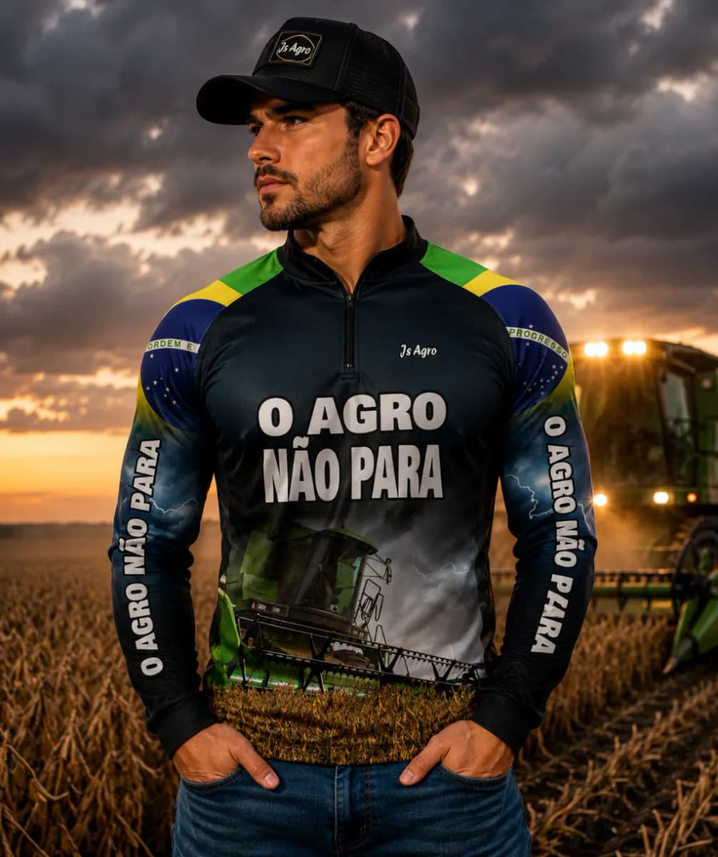 Camiseta Agro com Proteção Solar UV50+ - Ref 034
