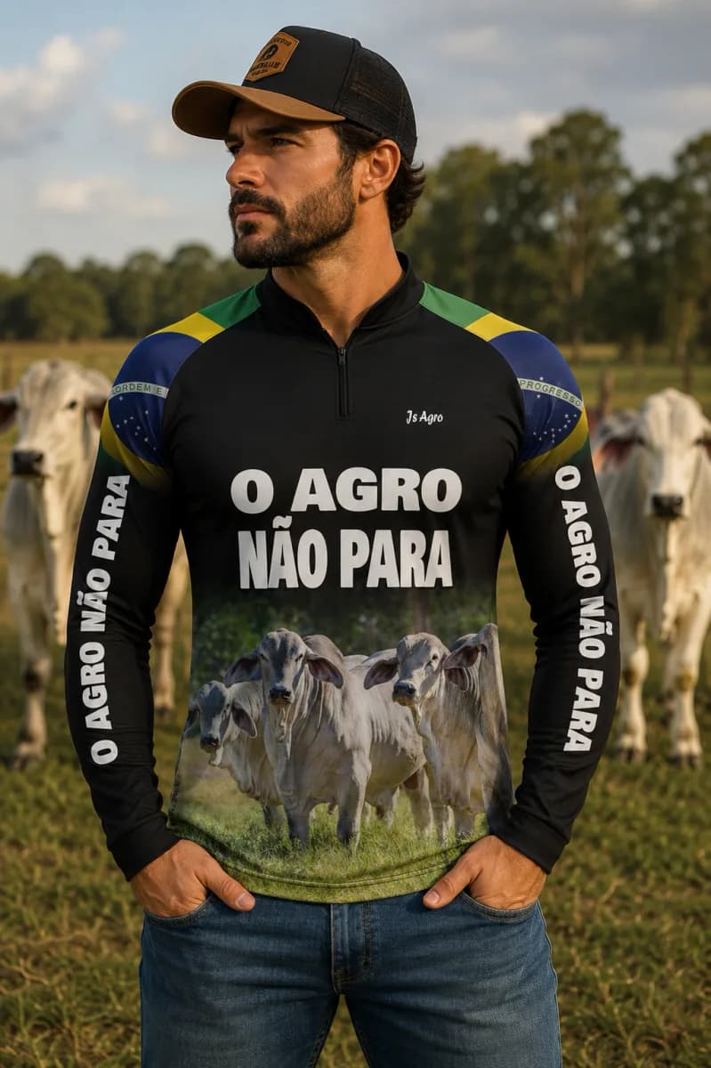 Camiseta Agro com Proteção Solar UV50+ - Ref 004