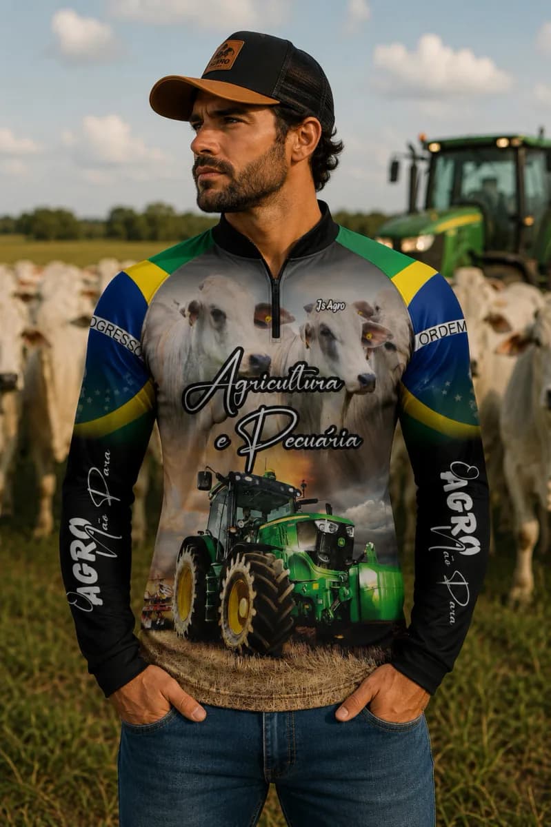 Camisa Agricultura e Pecuária com Proteção Solar UV50+ - Ref 0124